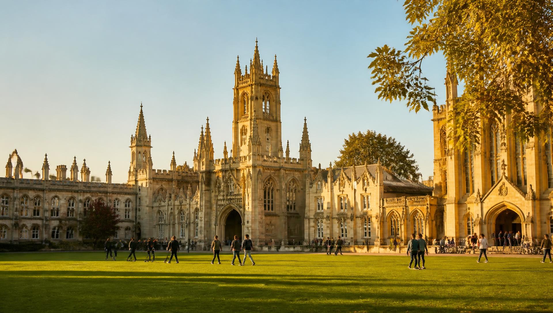 The Founders Quadrangle at Merinan University at golden hour